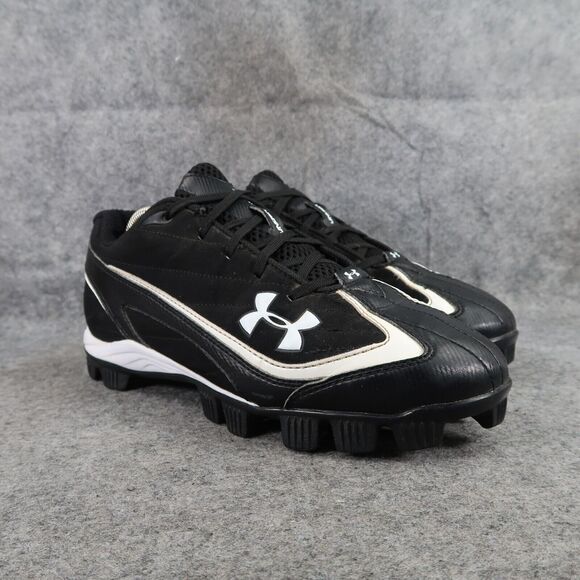 Under Armour Shoes Mens 8.5 Cleats Baseball Sport Black Molded Leadoff III Adult - Picture 1 of 13